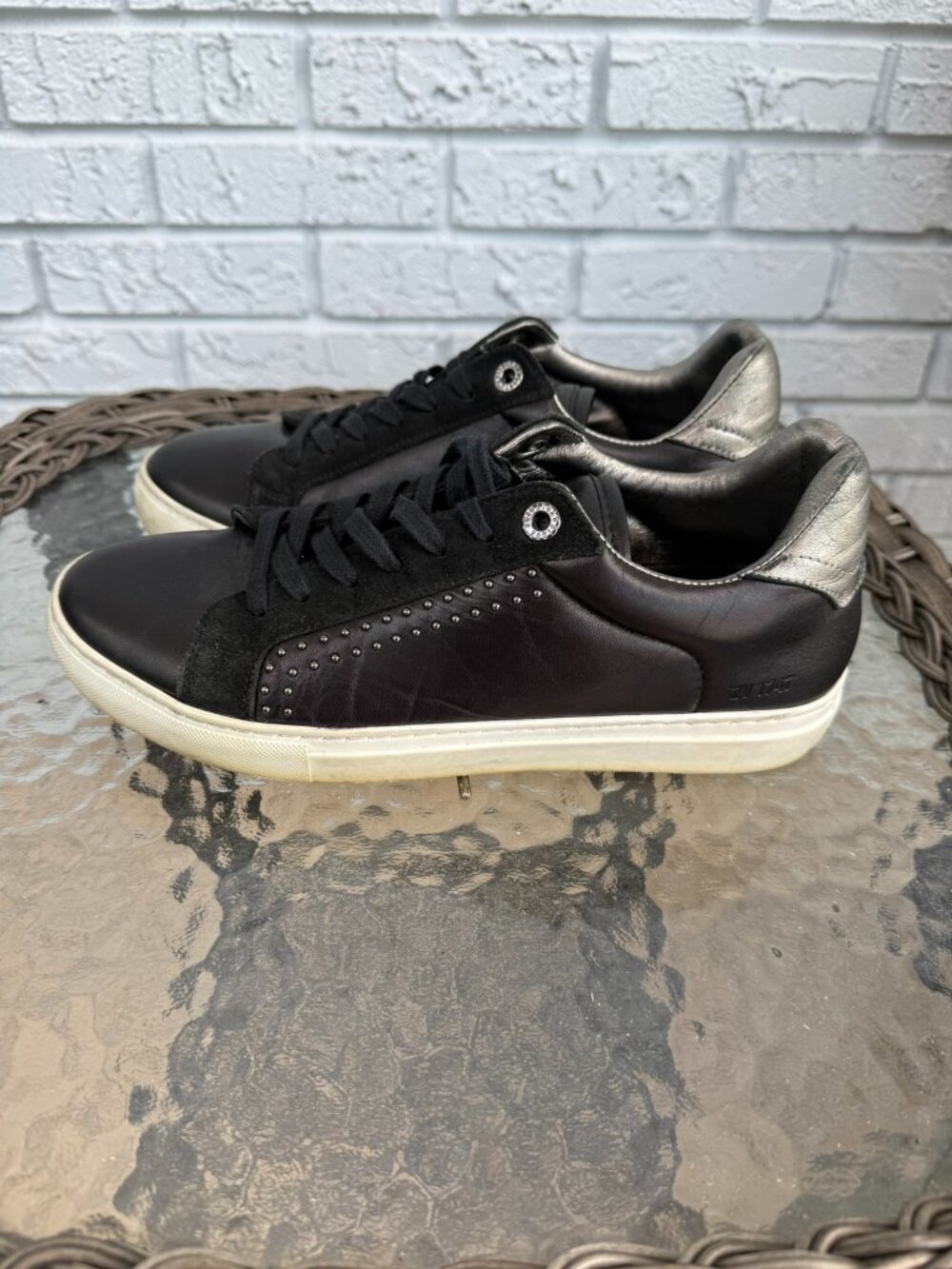 Zadig & Voltaire Metallic Leather Sneakers Size 41 (10)